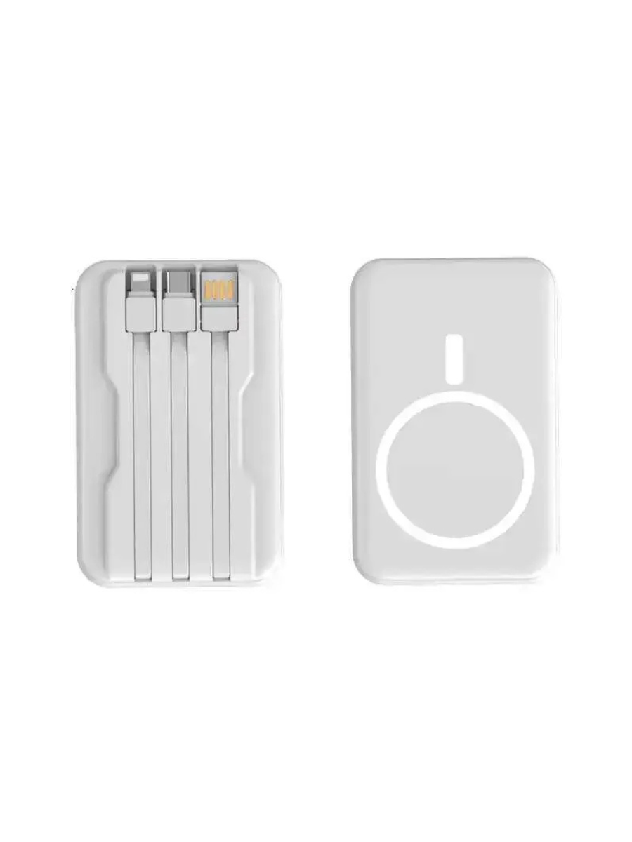 Mini Magnetic 10000mAh Power Bank with Built-in Cables | Fast PD 20W Portable Charger