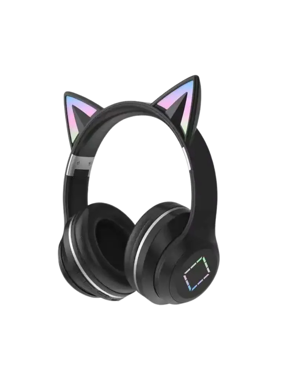 Wireless RGB Cat Ear Headphones — Bluetooth + 3.5 mm Wired, LED Light Effects
