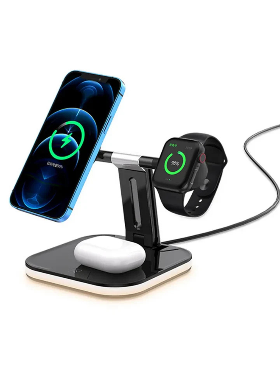 15W 3-in-1 Magnetic Wireless Charging Stand