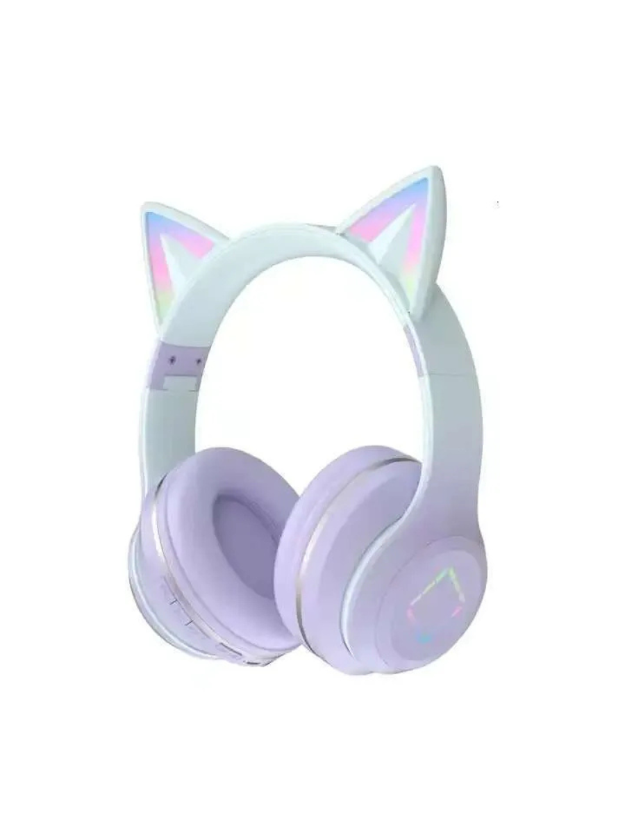 Wireless RGB Cat Ear Headphones — Bluetooth + 3.5 mm Wired, LED Light Effects