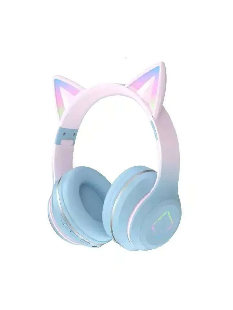 Wireless RGB Cat Ear Headphones — Bluetooth + 3.5 mm Wired, LED Light Effects