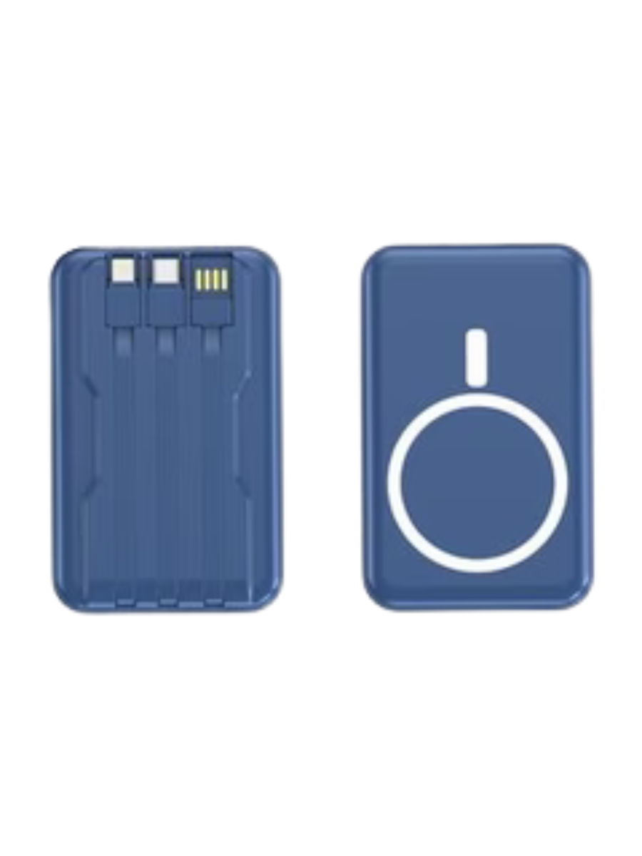 Mini Magnetic 10000mAh Power Bank with Built-in Cables | Fast PD 20W Portable Charger