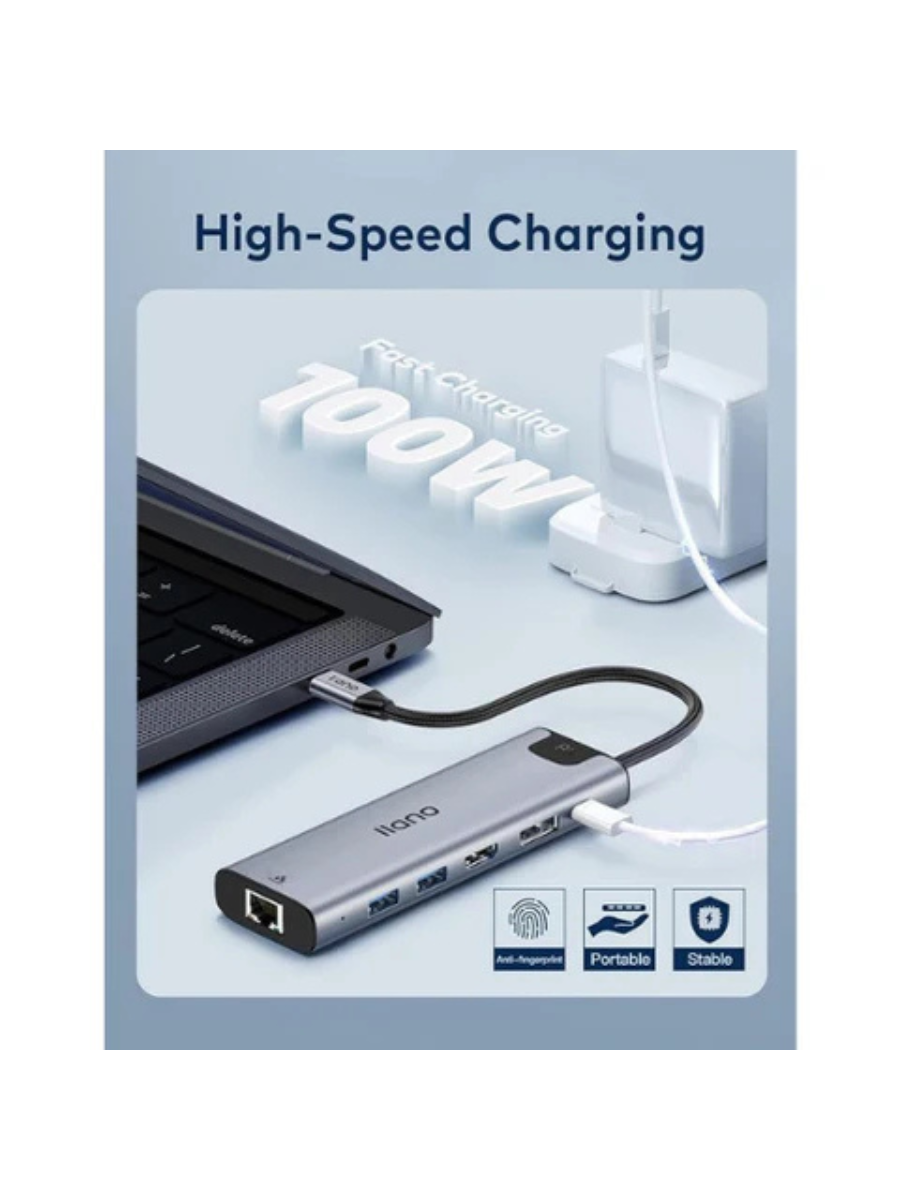 llano 6-in-1 USB-C Hub with 8K Display & Fast Charging