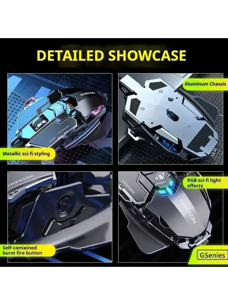 EWEADN MK500 Wired Gaming Mouse – RGB, High DPI, Full-Macro Support