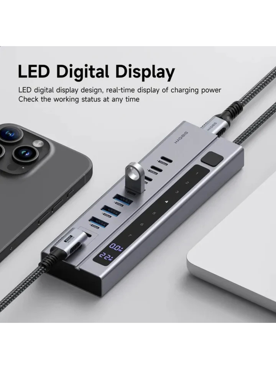 Hagibis 6-in-1 USB-C Hub Type-C Docking Station