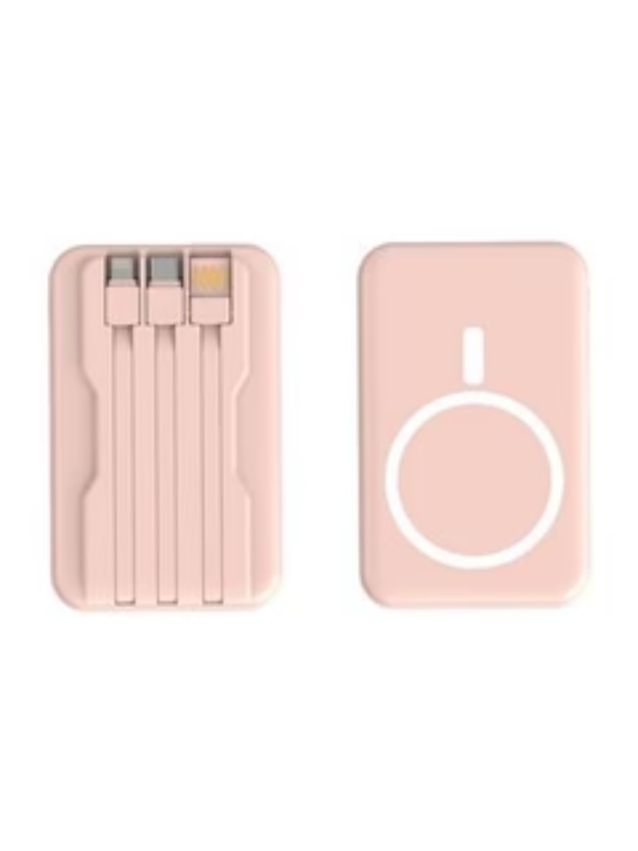 Mini Magnetic 10000mAh Power Bank with Built-in Cables | Fast PD 20W Portable Charger