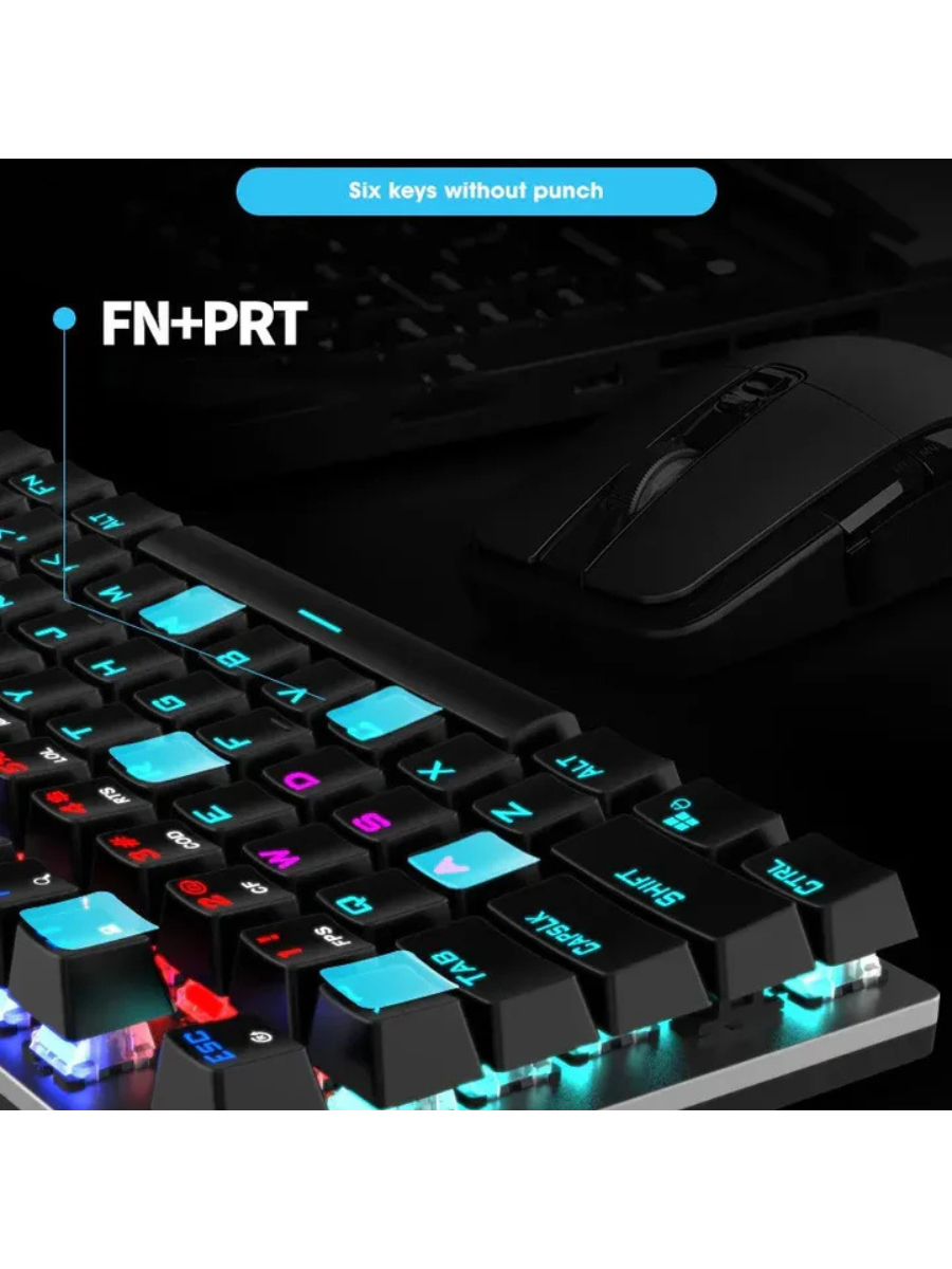 Ultra Slim 104-Key Metal-Panel RGB Mechanical Gaming Keyboard