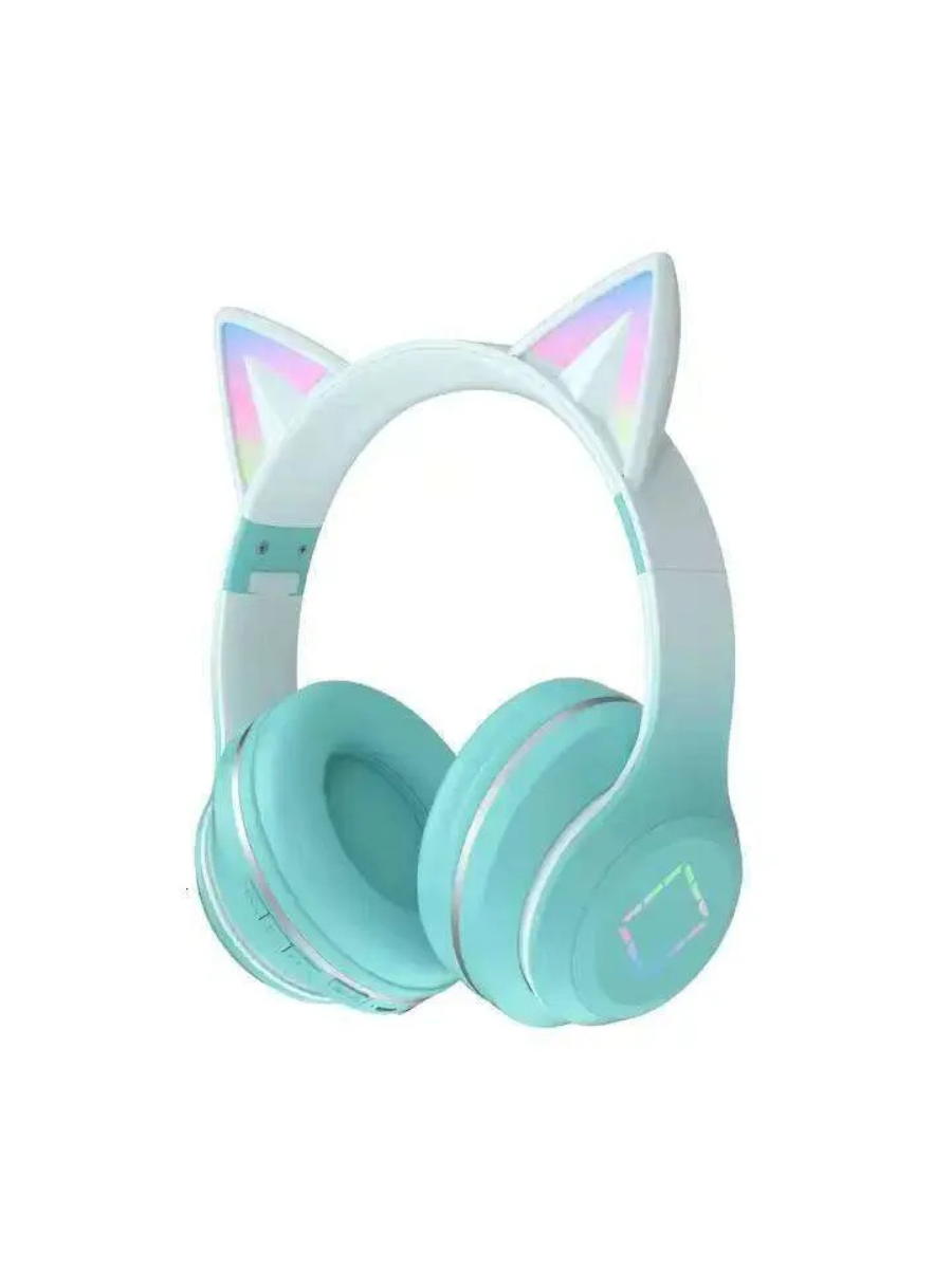 Wireless RGB Cat Ear Headphones — Bluetooth + 3.5 mm Wired, LED Light Effects