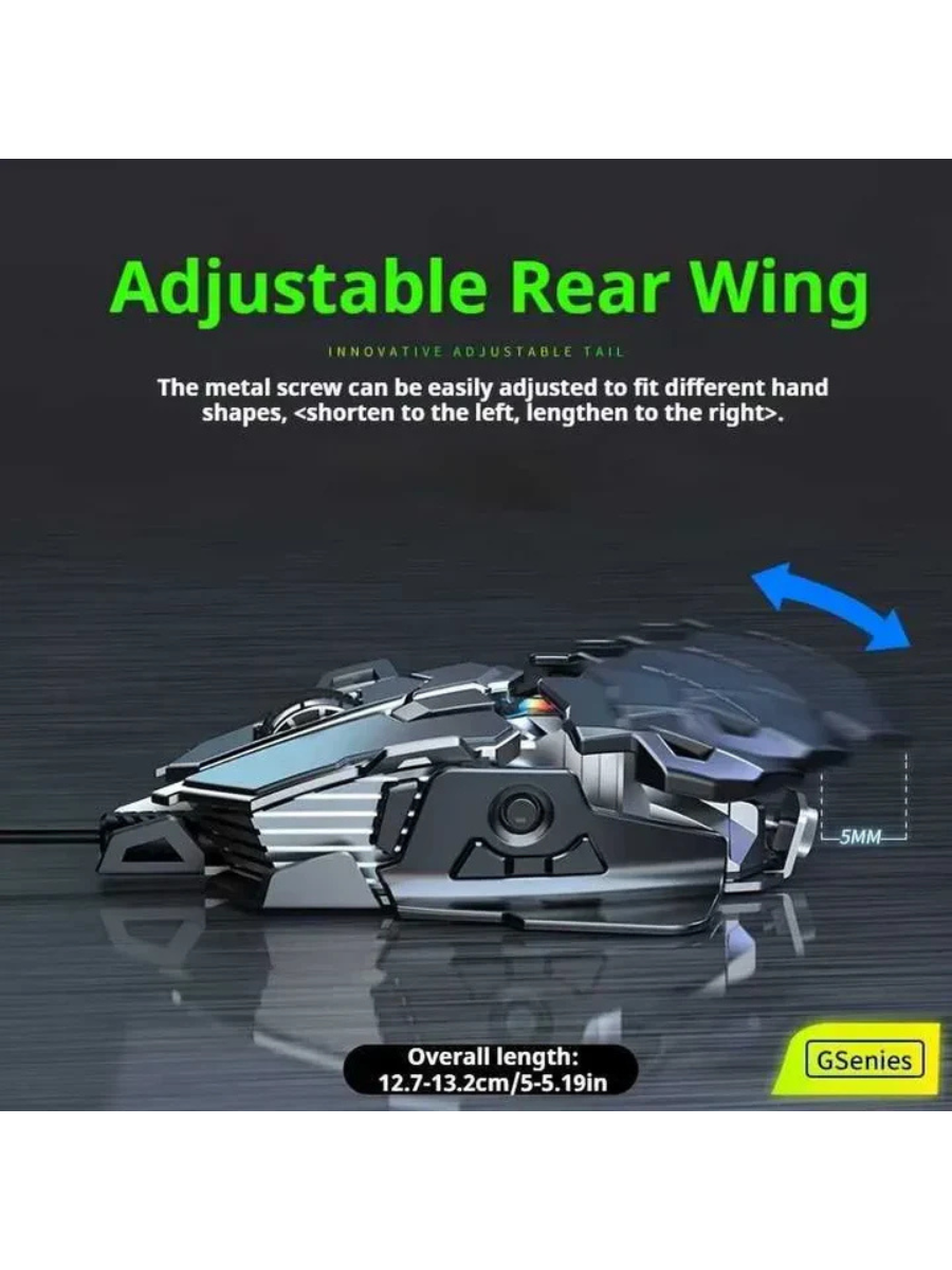 EWEADN MK500 Wired Gaming Mouse – RGB, High DPI, Full-Macro Support