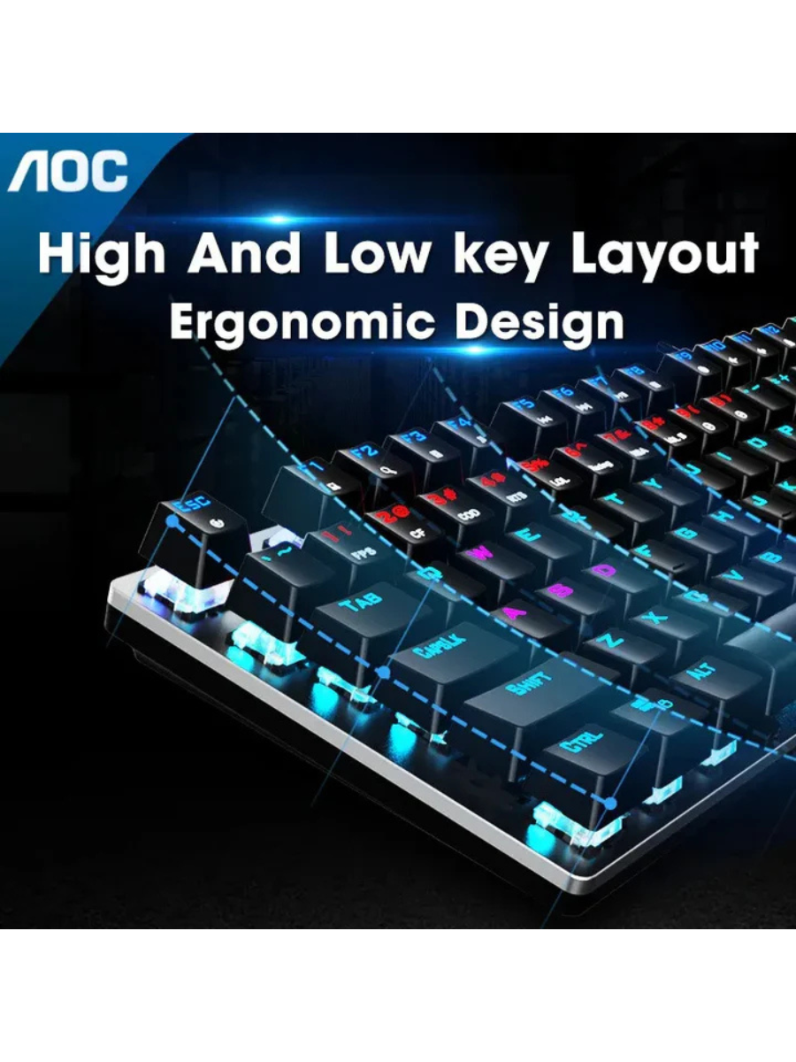 Ultra Slim 104-Key Metal-Panel RGB Mechanical Gaming Keyboard