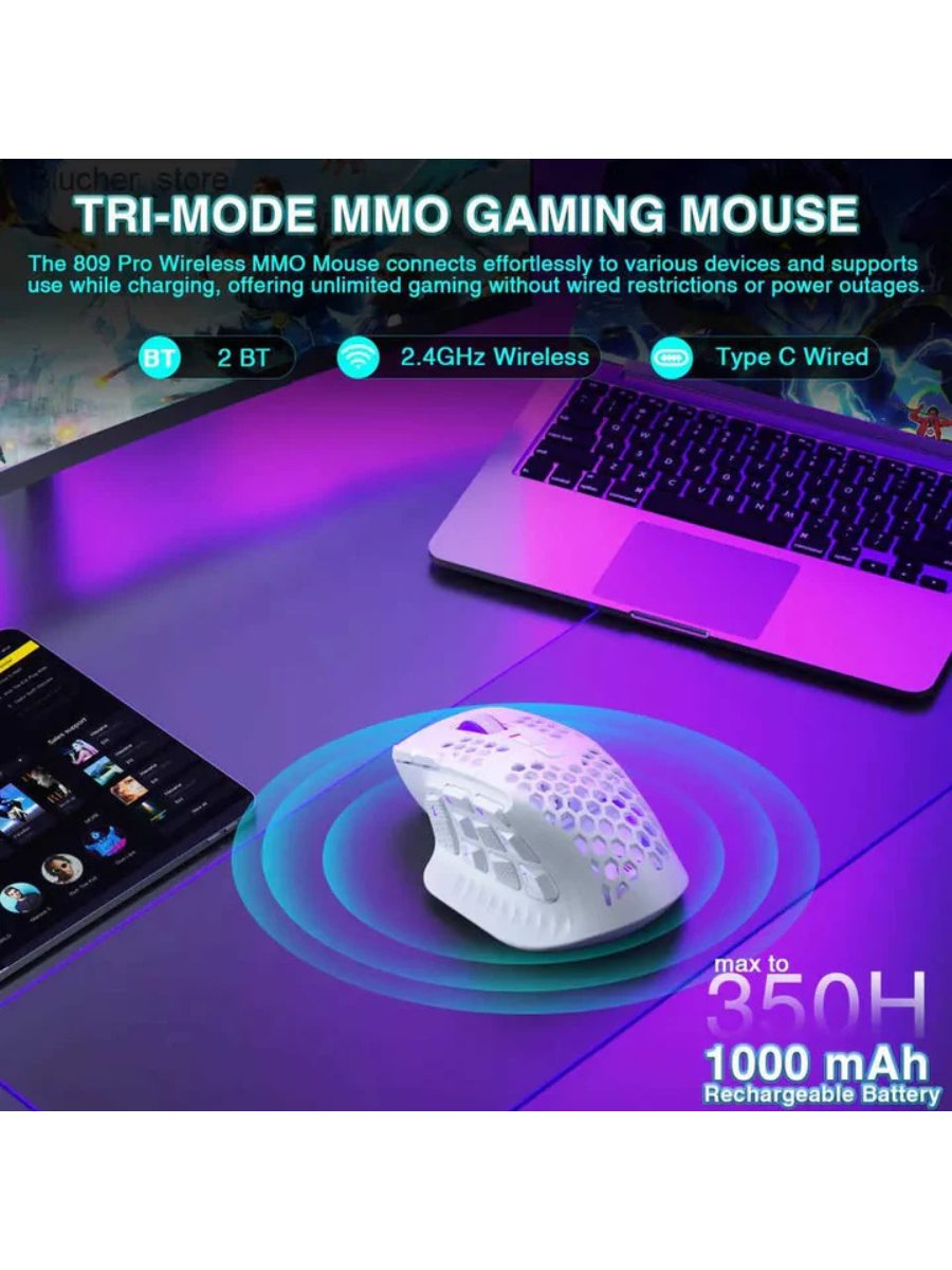 SOLAKAKA SM809 Pro RGB Wireless MMO Gaming Mouse