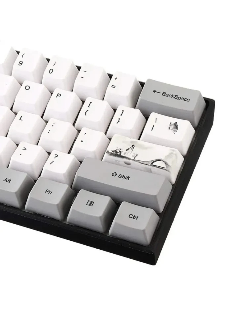 Chinese Ink Brush Art 72-Key PBT Sublimation Keycap Set – OEM Profile