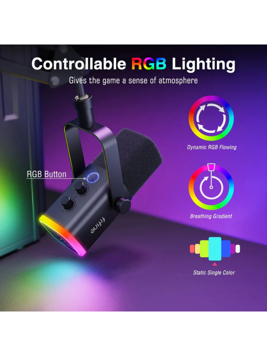 FIFINE XLR/USB Gaming Microphone Kit (Streaming & Podcast Bundle)