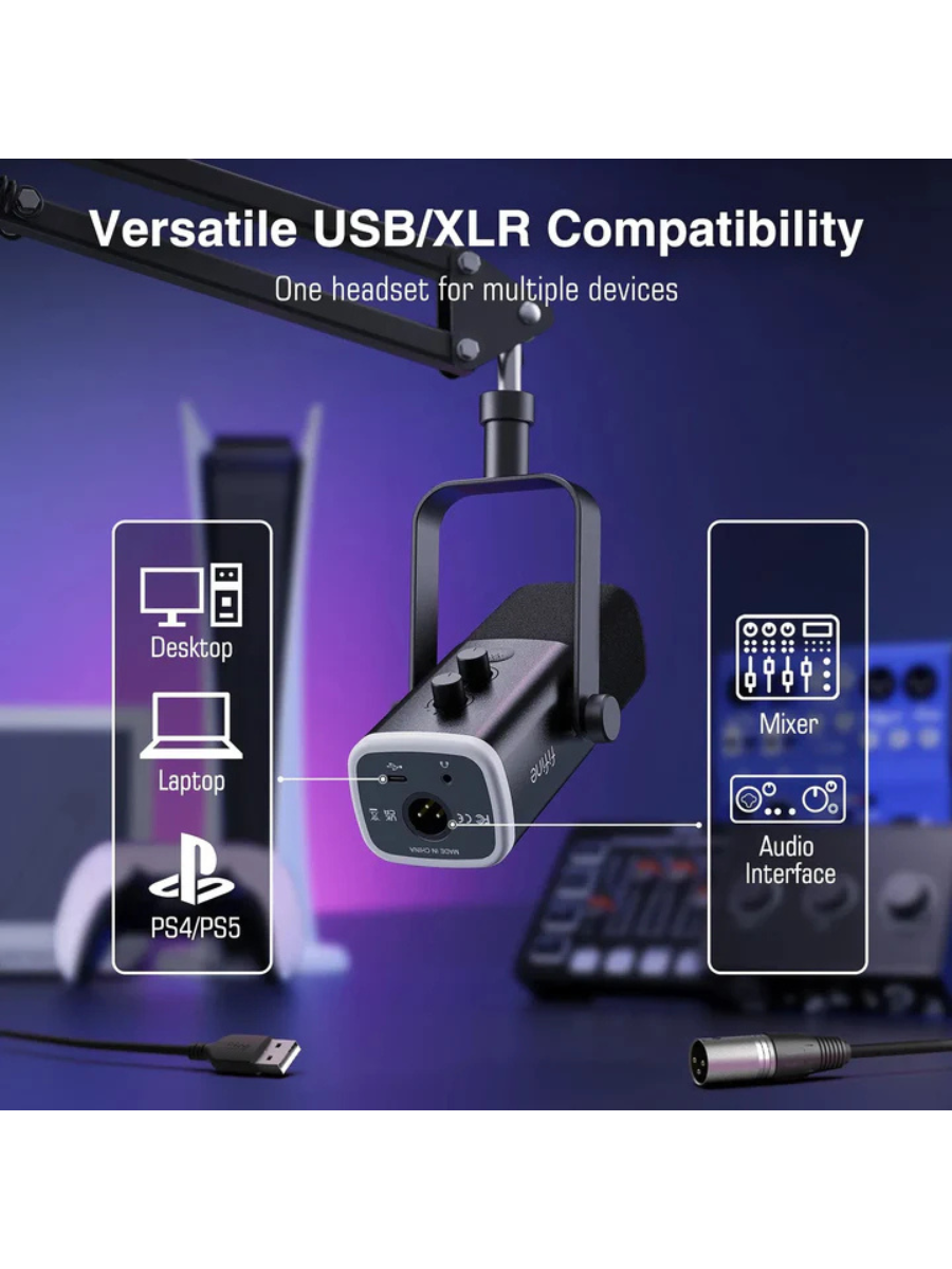 FIFINE XLR/USB Gaming Microphone Kit (Streaming & Podcast Bundle)